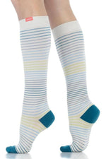 Load image into Gallery viewer, Vim & Vigr Graduated Compression Socks Cotton Collection - Pinstripe Blues