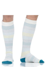 Load image into Gallery viewer, Vim & Vigr Graduated Compression Socks Cotton Collection - Pinstripe Blues