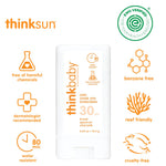 Load image into Gallery viewer, Thinkbaby Natural Mineral Baby Sunscreen Stick SPF 30 EWG 1