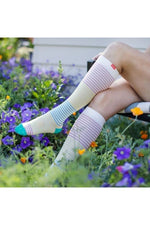 Load image into Gallery viewer, Vim &amp; Vigr Graduated Compression Socks Cotton Collection - Pinstripe Juicy
