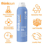Load image into Gallery viewer, Thinksport SPF 50 All Sheer Zinc Oxide Mineral Sunscreen Spray - 177 ml

