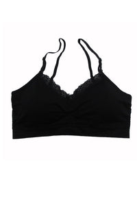 Coobie Padded Seamless V-Neck Bra with Lace (2 Colours)