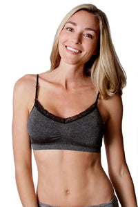 Coobie Padded Seamless V-Neck Bra with Lace (2 Colours)