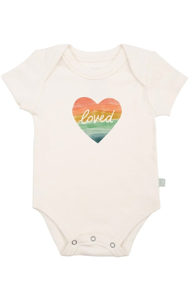 Finn + Emma Organic Cotton Graphic Bodysuit - Rainbow Heart