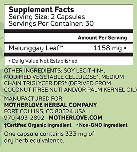 Motherlove Malunggay (Moringa) Capsules for Lactation Support