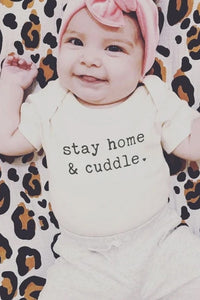 Finn + Emma Organic Cotton Graphic Bodysuit - Stay Home & Cuddle
