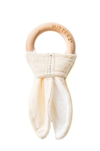 Mitteez Organic Cotton and Natural Wood Baby Teething Ring