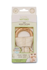Load image into Gallery viewer, Mitteez Organic Cotton and Natural Wood Baby Teething Ring
