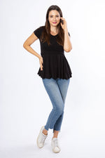 Load image into Gallery viewer, Vera Peplum Nursing Top - Black - Sold Out
