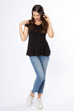 Load image into Gallery viewer, Vera Peplum Nursing Top - Black - Sold Out
