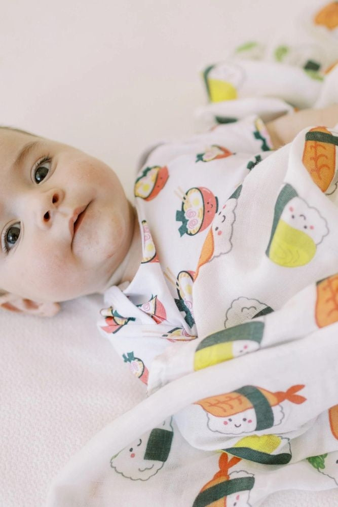 The Wee Bean Organic Bamboo Cotton Swaddle - Sushi