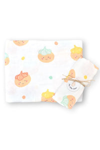 The Wee Bean Organic Bamboo Cotton Swaddle - Iced Gem Biscuit