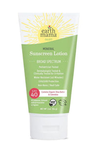 Earth mama Organics baby Mineral Sunscreen Lotion - SPF 40 3oz/84g